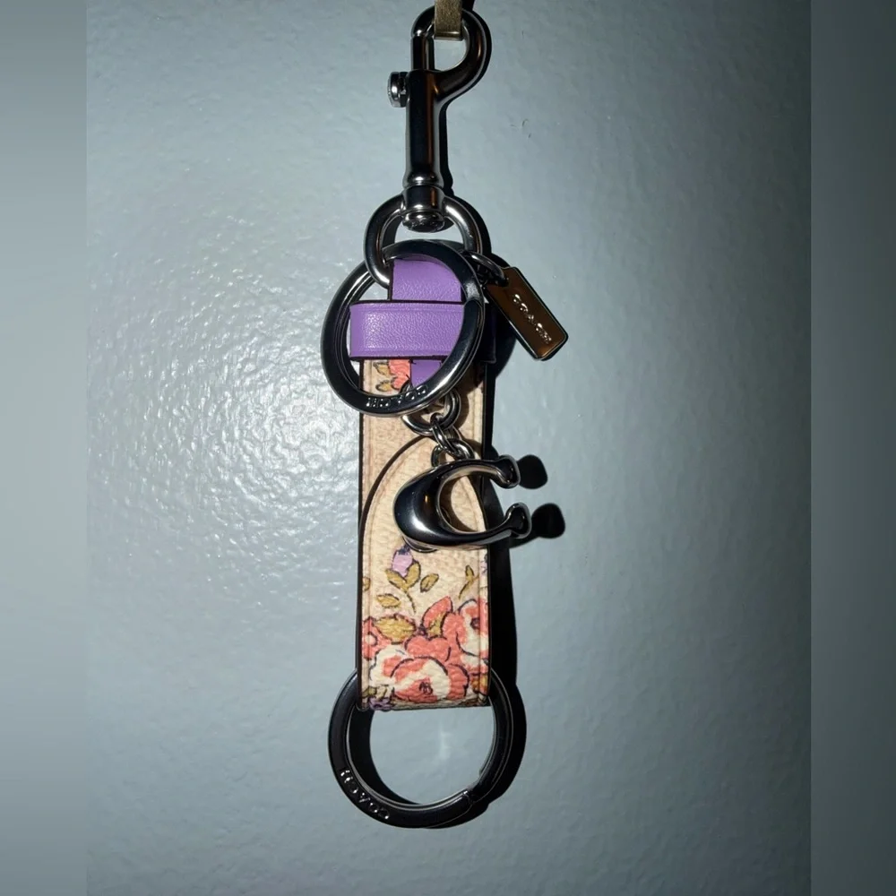 Coach Trigger Snap Bag Charm in Floral Print